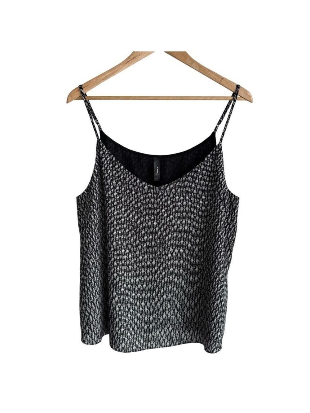 Jess Black White Camisole L Sleeveless Lined Tank Office Business Classy EUC